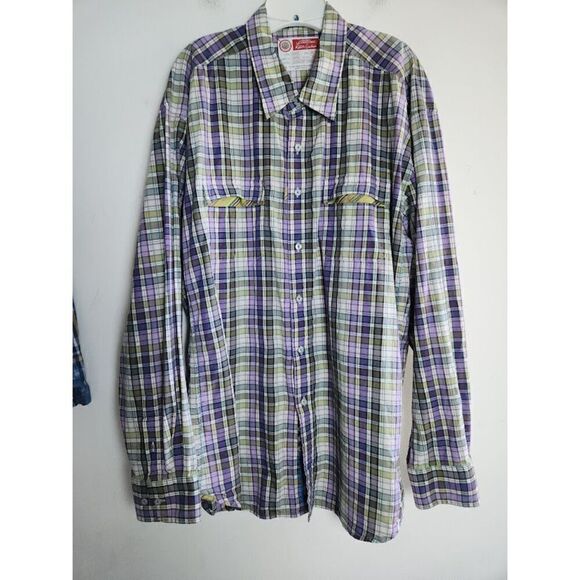 Robert Graham "Freshly Laundered" Purple Plaid Button Down Shirt size 3XL - Picture 1 of 11